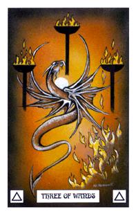  - Dragon Tarot - Ȩ - Three Of Wands