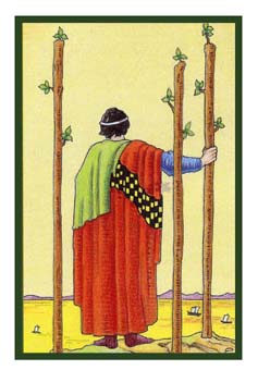 ³ - Epicurean Tarot - Ȩ - Three Of Wands