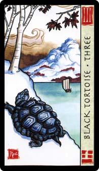 ˮ - Feng Shui Tarot - Ȩ - Three Of Wands