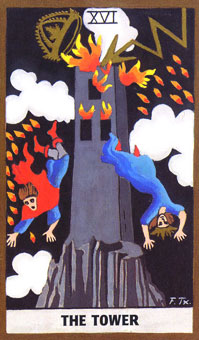 ɫΰ - Golden Rider Tarot -  - The Tower