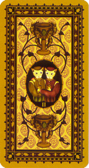 è - Medieval Cat Tarot - ʥ - Two Of Cups