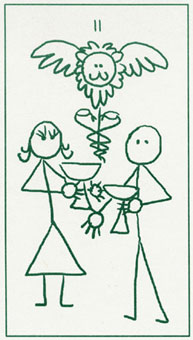  - Stick Figure Tarot - ʥ - Two Of Cups