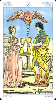 ʥ׳ΰ - Universal Waite Tarot - ʥ - Two Of Cups