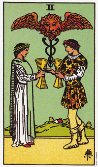 ԭʼΰ - Original Rider-Waite Tarot - ʥ - Two Of Cups