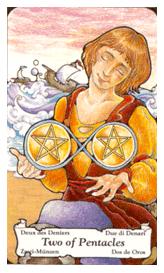 ɭ޲ - Hanson Roberts Tarot - ǮҶ - Two Of Pentacles