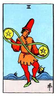 ¡ΰ - Rider Waite Tarot - ǮҶ - Two Of Pentacles