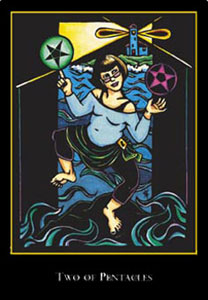 羫 - The World Spirit Tarot - ǮҶ - Two Of Pentacles