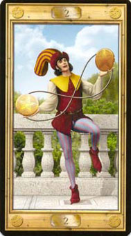 ͼԿΰ - Pictorial Key Tarot - ǮҶ - Two Of Pentacles