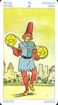 ʥ׳ΰ - Universal Waite Tarot - ǮҶ - Two Of Pentacles