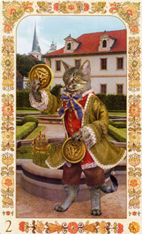 ˲è - Baroque Bohemian Cats Tarot - ǮҶ - Two Of Pentacles