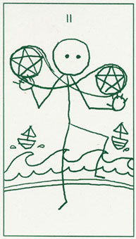  - Stick Figure Tarot - ǮҶ - Two Of Pentacles