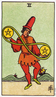 ԭʼΰ - Original Rider-Waite Tarot - ǮҶ - Two Of Pentacles