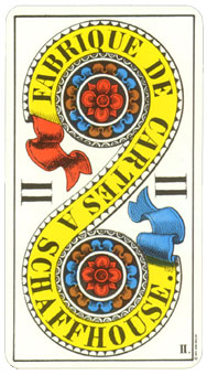 1JJʿ1974 - 1JJ Swiss Tarot 1974 - ǮҶ - Two Of Pentacles