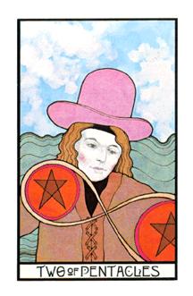 ̫ʱ - Aquarian Tarot - ǮҶ - Two Of Pentacles