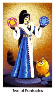 è - Cat People Tarot - ǮҶ - Two Of Pentacles