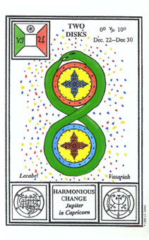 ħʽ - Tarot Of Ceremonial Magic - ǮҶ - Two Of Pentacles