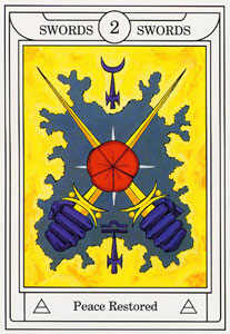 ƽ - Golden Dawn Magical Tarot -  - Two Of Swords