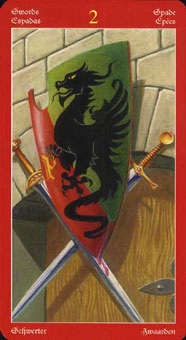  - Dragons Tarot -  - Two Of Swords