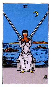 ¡ΰ - Rider Waite Tarot -  - Two Of Swords