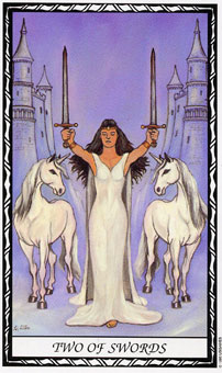  - Unicorn Tarot -  - Two Of Swords