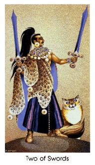 è - Cat People Tarot -  - Two Of Swords