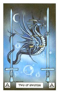  - Dragon Tarot -  - Two Of Swords