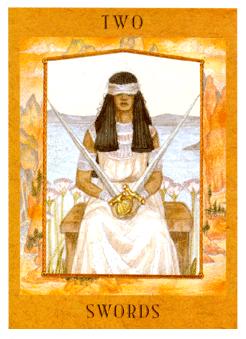 Ů - Goddess Tarot -  - Two Of Swords