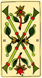  - Marseilles Tarot - Ȩȶ - Two Of Wands