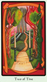  - Faery Wicca Tarot - Ȩȶ - Two Of Wands