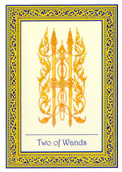 ̩ʼ - Royal Thai Tarot - Ȩȶ - Two Of Wands