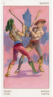 ո - Tarot of The Renaissance - Ȩȶ - Two Of Wands