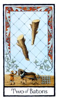 Ӣʼ - Old English Tarot - Ȩȶ - Two Of Wands