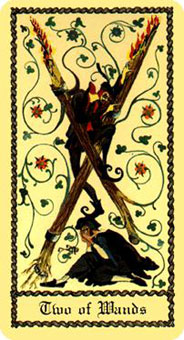 ˹ - Scapini Tarot - Ȩȶ - Two Of Wands