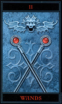  - The Gothic Tarot - Ȩȶ - Two Of Wands
