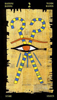  - Egyptian Tarot - Ȩȶ - Two Of Wands