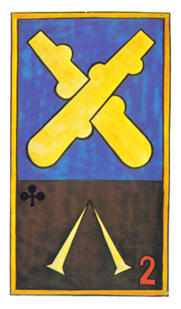 岼˹ - Papus Tarots - Ȩȶ - Two Of Wands