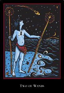 羫 - The World Spirit Tarot - Ȩȶ - Two Of Wands