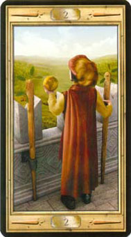 ͼԿΰ - Pictorial Key Tarot - Ȩȶ - Two Of Wands