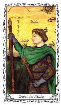 ޵ - Das Hudes Tarot - Ȩȶ - Two Of Wands