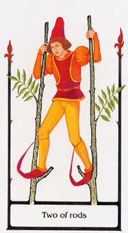 ž - Tarot Of The Old Path - Ȩȶ - Two Of Wands