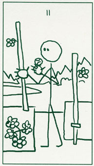  - Stick Figure Tarot - Ȩȶ - Two Of Wands