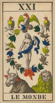 1JJʿ1870 - 1JJ Swiss Tarot 1870 -  - The World